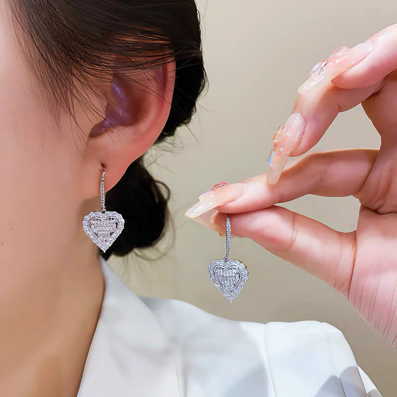 18K Tiffany Heart Diamonds Earrings